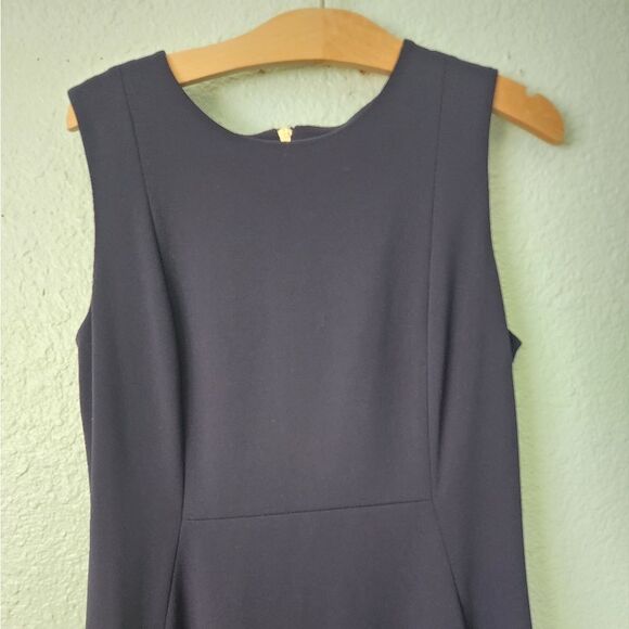 Calvin Klein Blue Sheath Dress Sleeveless Crew Neck High Low Hem - Picture 2 of 12